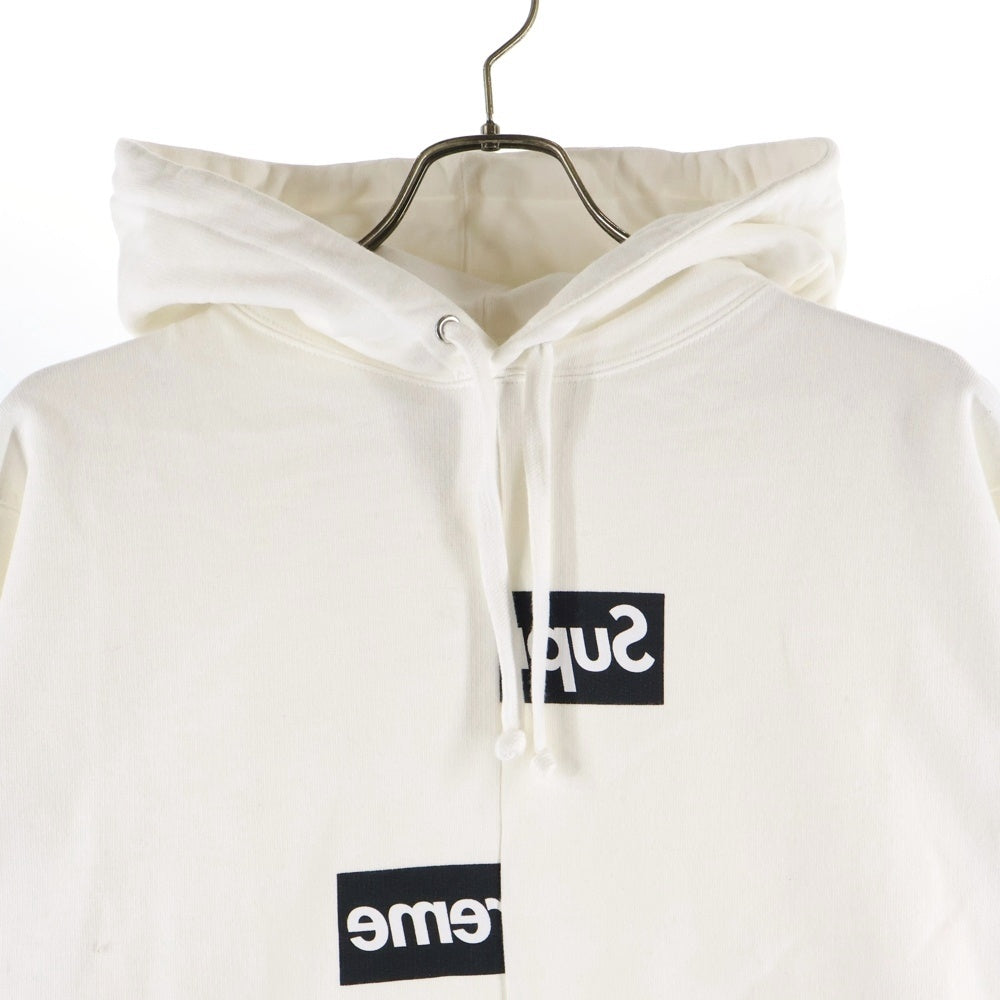 SUPREME(シュプリーム) 18AW ×Comme des Garcons SHIRT Split Box Logo Hooded Sweatshirt コムデギャルソンシャツ スピリットボックスロゴ プルオーバーパーカー フーディー