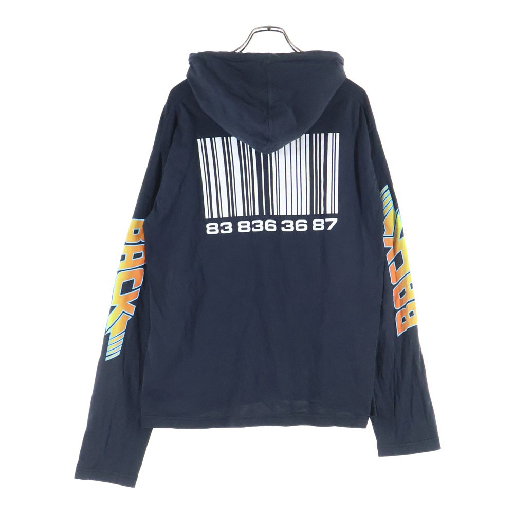 VETEMENTS(ヴェトモン) 22SS BACK TO THE FUTURE HOODIE バックトゥザフューチャー グラフィックプリント プルオーバーパーカー ブラック VL12TR400B