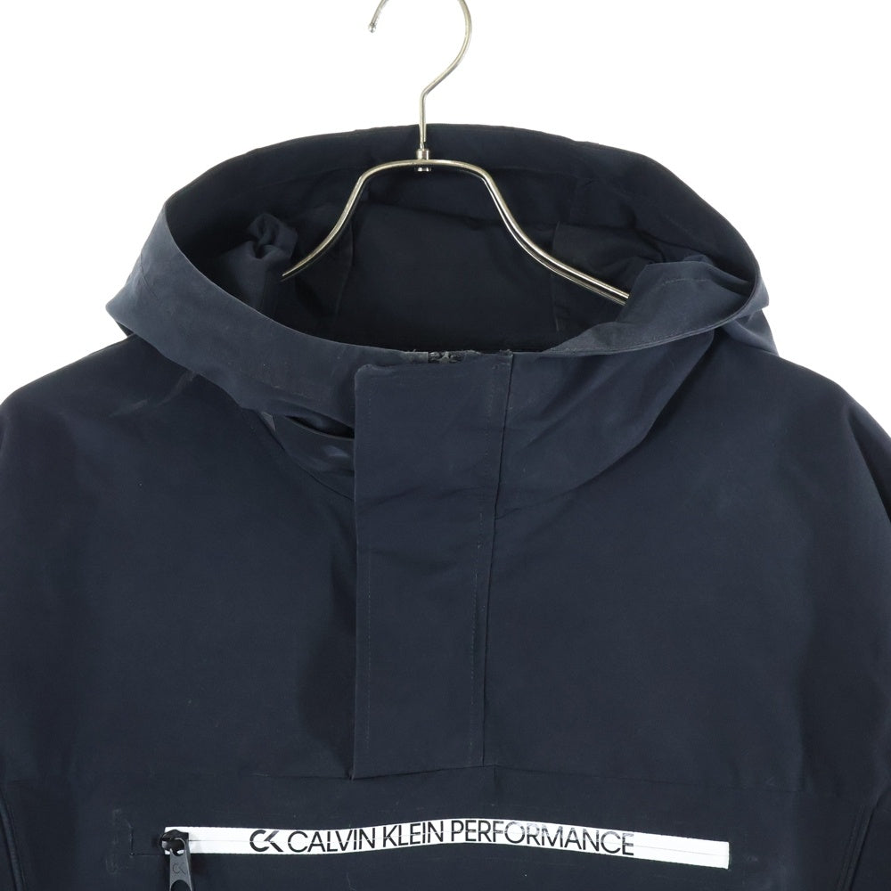 Calvin Klein(カルバンクライン) ロゴプリント アノラックパーカー バックロゴ ブラック 4MF90573