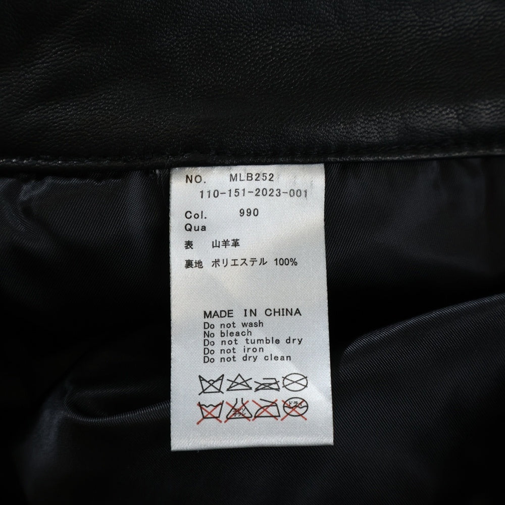 MURDER LICENSE(マーダーライセンス) 山羊革ハーフカーゴパンツ ブラック MLB252 110-151-2023-001