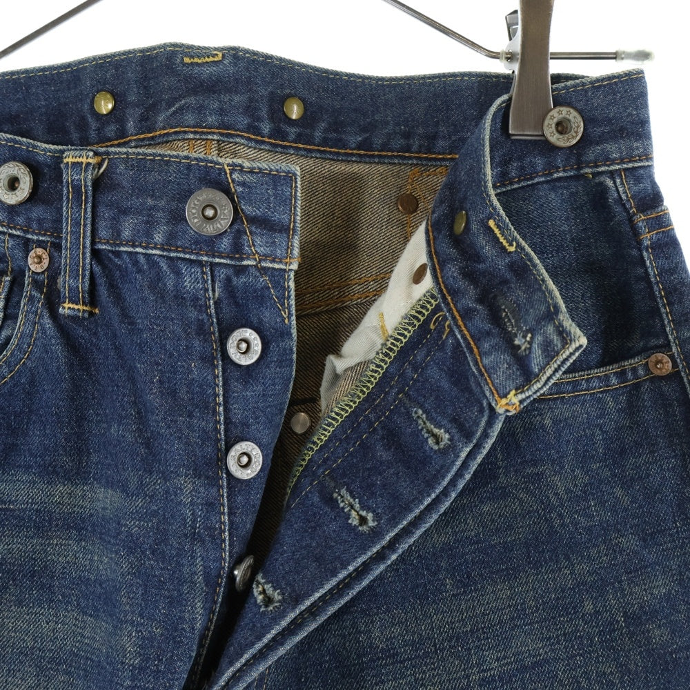 NO BRAND(ノーブランド) SALTY DOG ダブルニー ボタンフライデニム シンチバック付き インディゴ