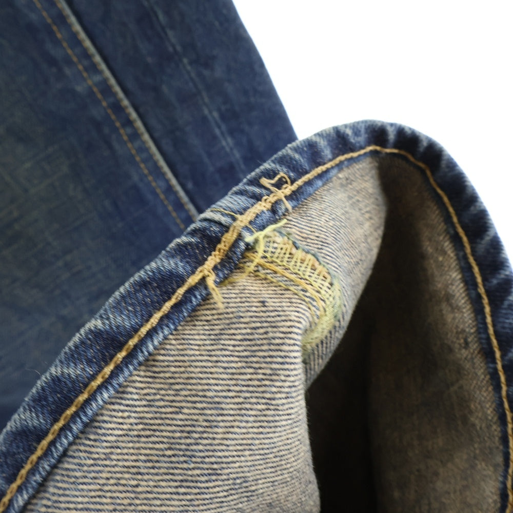 NO BRAND(ノーブランド) SALTY DOG ダブルニー ボタンフライデニム シンチバック付き インディゴ