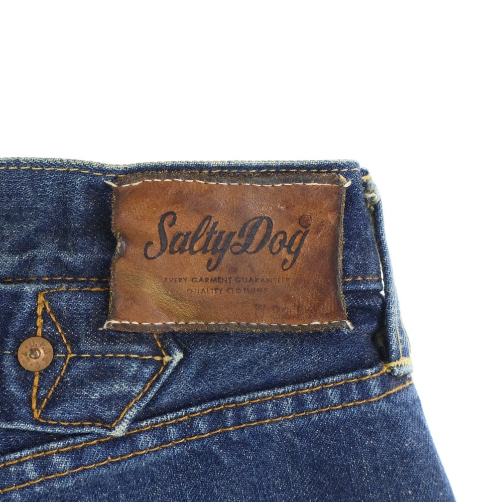 NO BRAND(ノーブランド) SALTY DOG ダブルニー ボタンフライデニム シンチバック付き インディゴ
