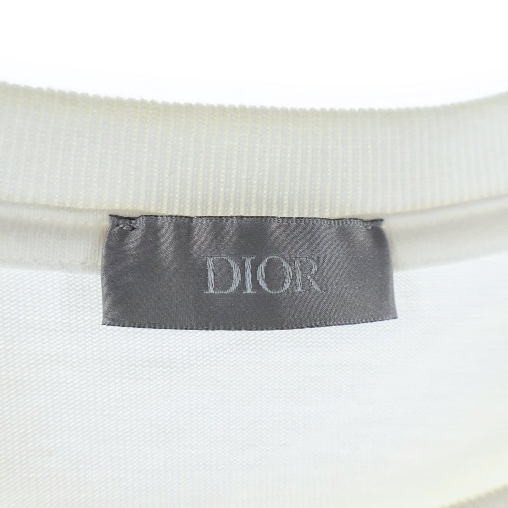 Dior HOMME(ディオールオム) DIOR AND JUDY BLAMET ジュディ ブレイム 刺繍半袖Tシャツカットソー ホワイト 043J625B0554