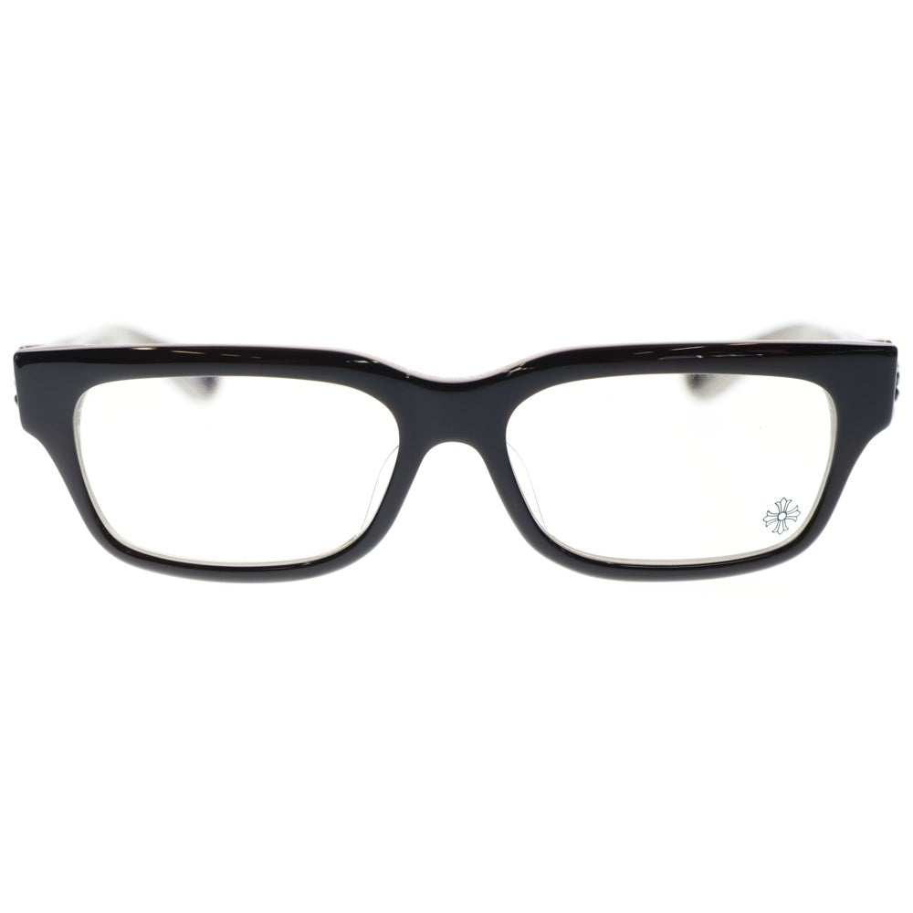 CHROME HEARTS(クロムハーツ) HEY JACK U LATE II ヘイ ジャック ダガー スクエアフレーム クリアレンズ メガネ 眼鏡 アイウェア ブラック