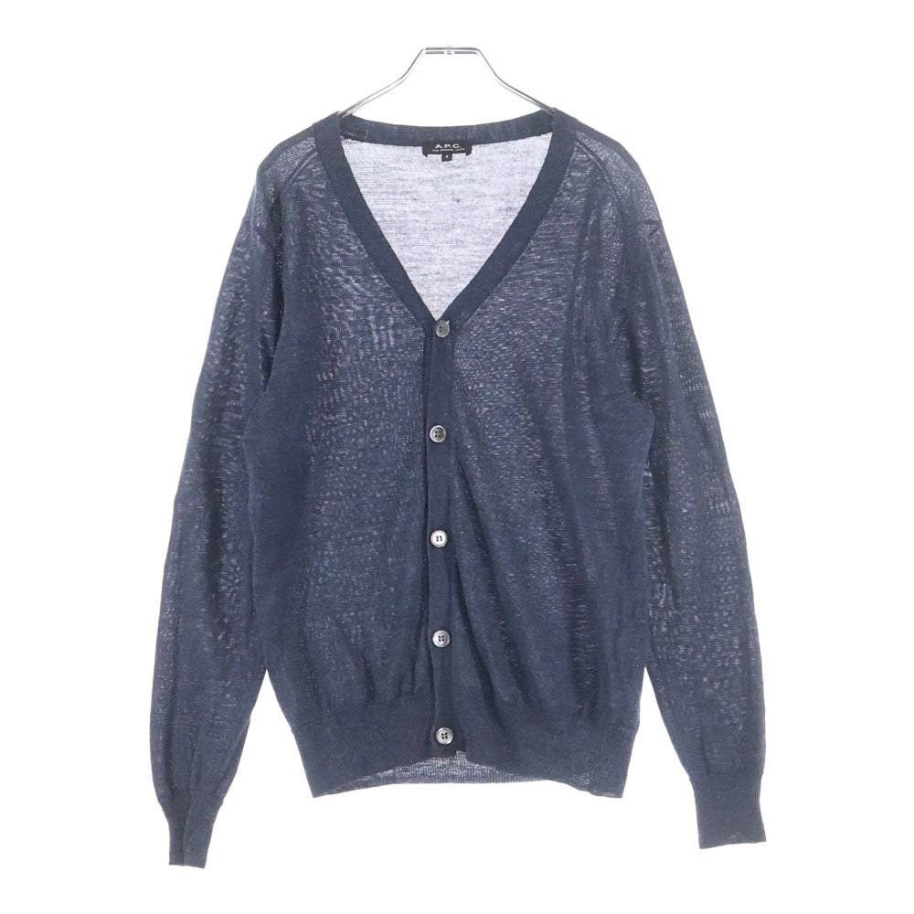 A.P.C(アーペーセー) リネンニットカーディガン パープル