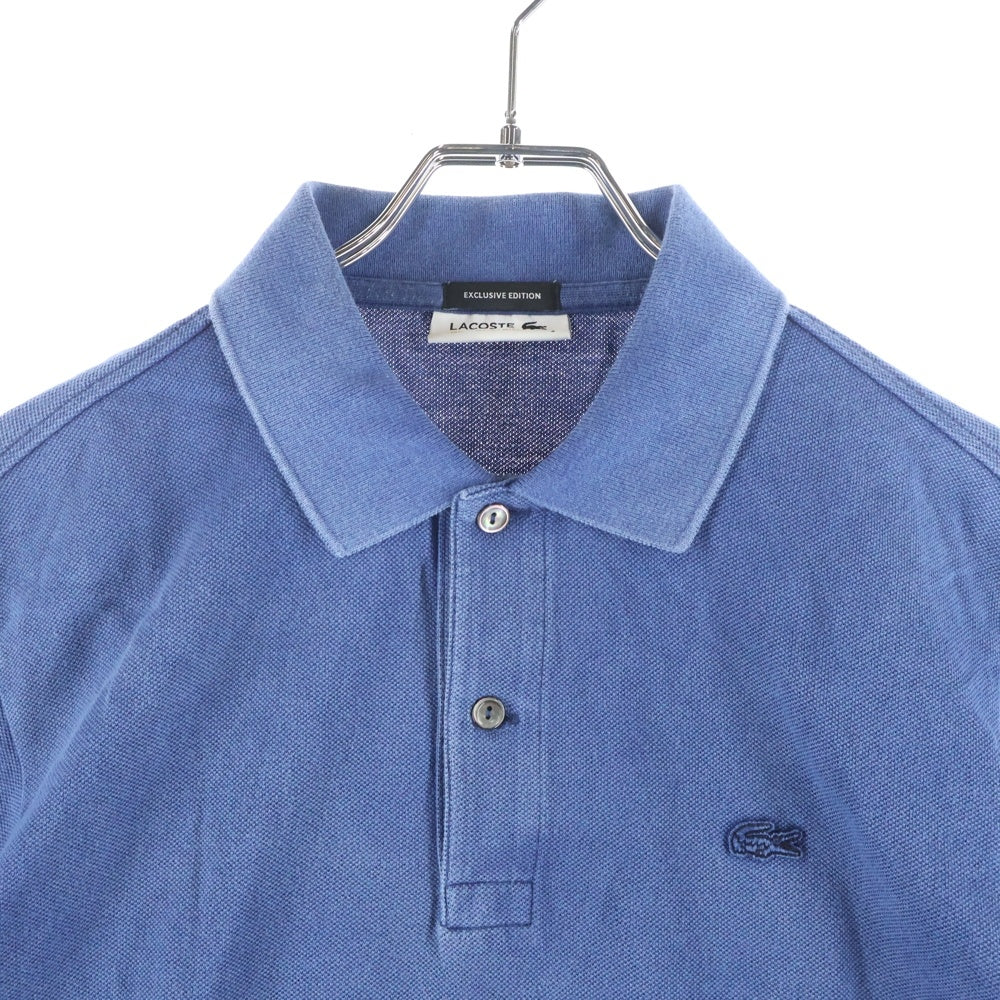LACOSTE(ラコステ) フロント刺繍 ショートスリーブ ツートーン半袖ポロシャツ ブルー PH302P
