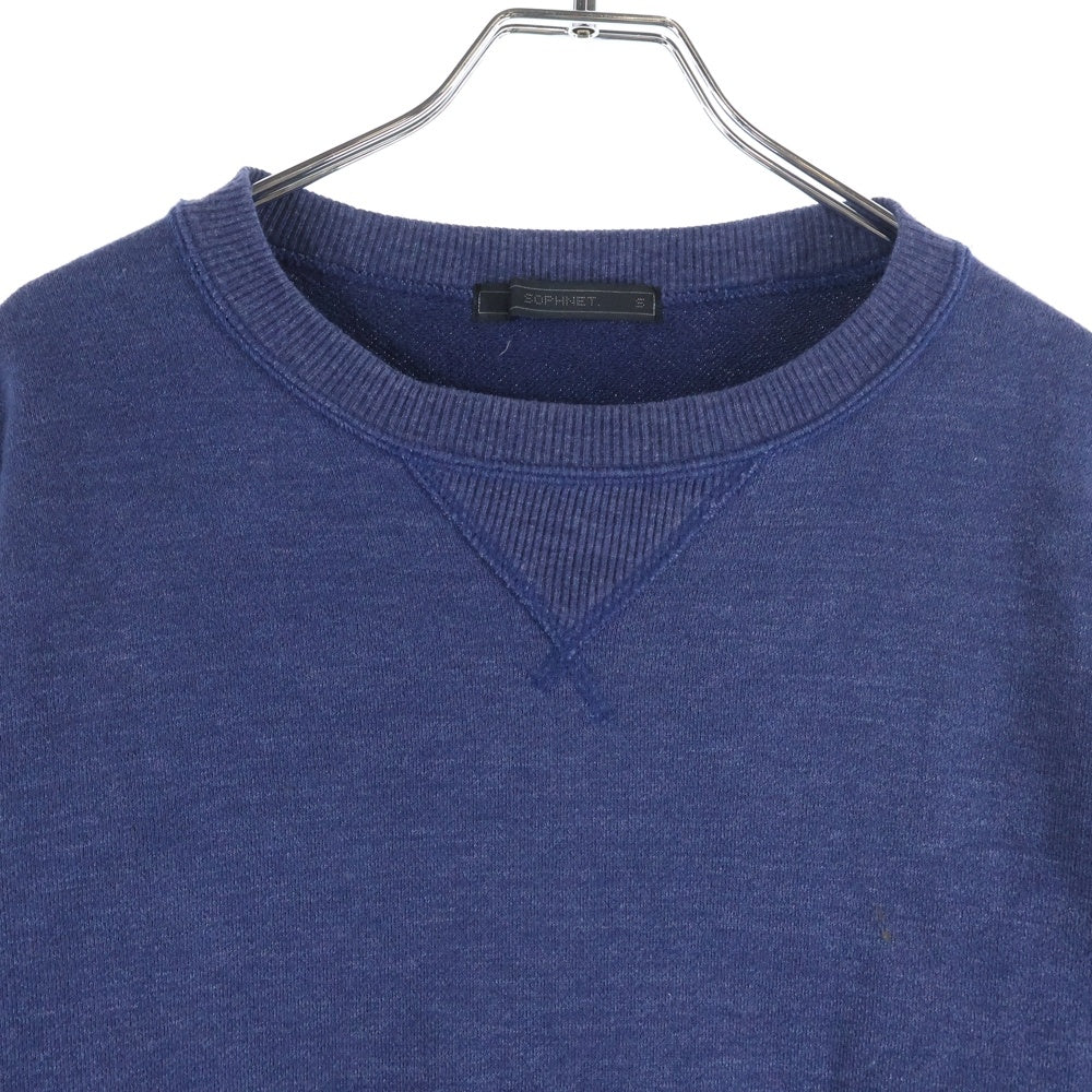 SOPHNET.(ソフネット) エルボーパッチ クルーネックスウェット ネイビー