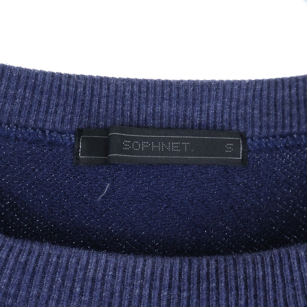 SOPHNET.(ソフネット) エルボーパッチ クルーネックスウェット ネイビー