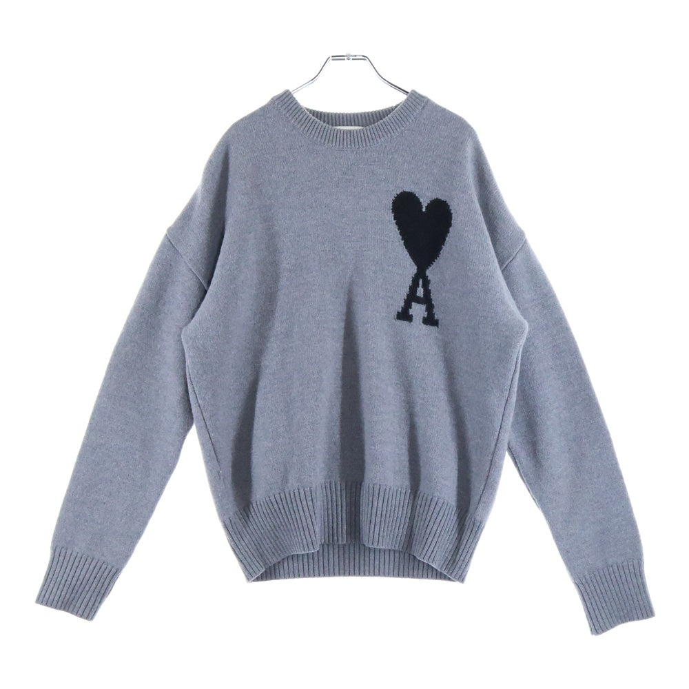AMI Alexandre Mattiussi(アミアレクサンドルマテュッシ) Ami De Coeur クルーネックフェルトニット セーター UKS002.018 パープル