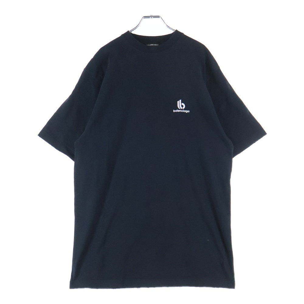 BALENCIAGA(バレンシアガ) スポーティーBロゴ クルーネック 半袖Tシャツ カットソー ブラック 681045 TLVN1