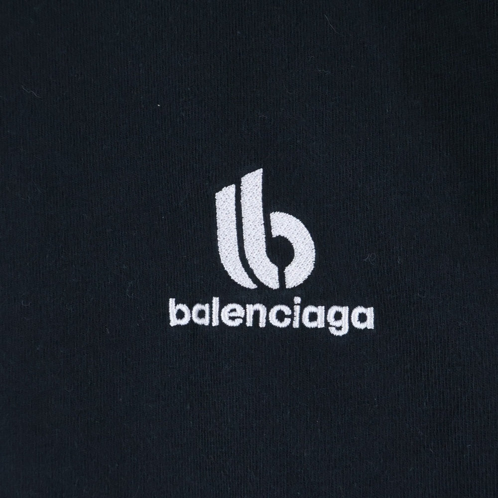 BALENCIAGA(バレンシアガ) スポーティーBロゴ クルーネック 半袖Tシャツ カットソー ブラック 681045 TLVN1