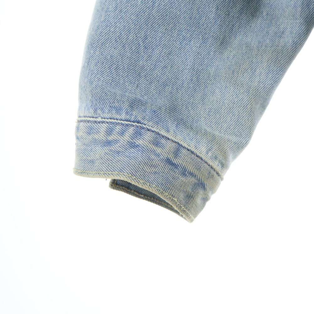 STUSSY(ステューシー) ×Levi's Embossed Trucker Jacket バックロゴ エンボストラッカーデニムジャケット 裏地8ボールロゴプリント ブルー