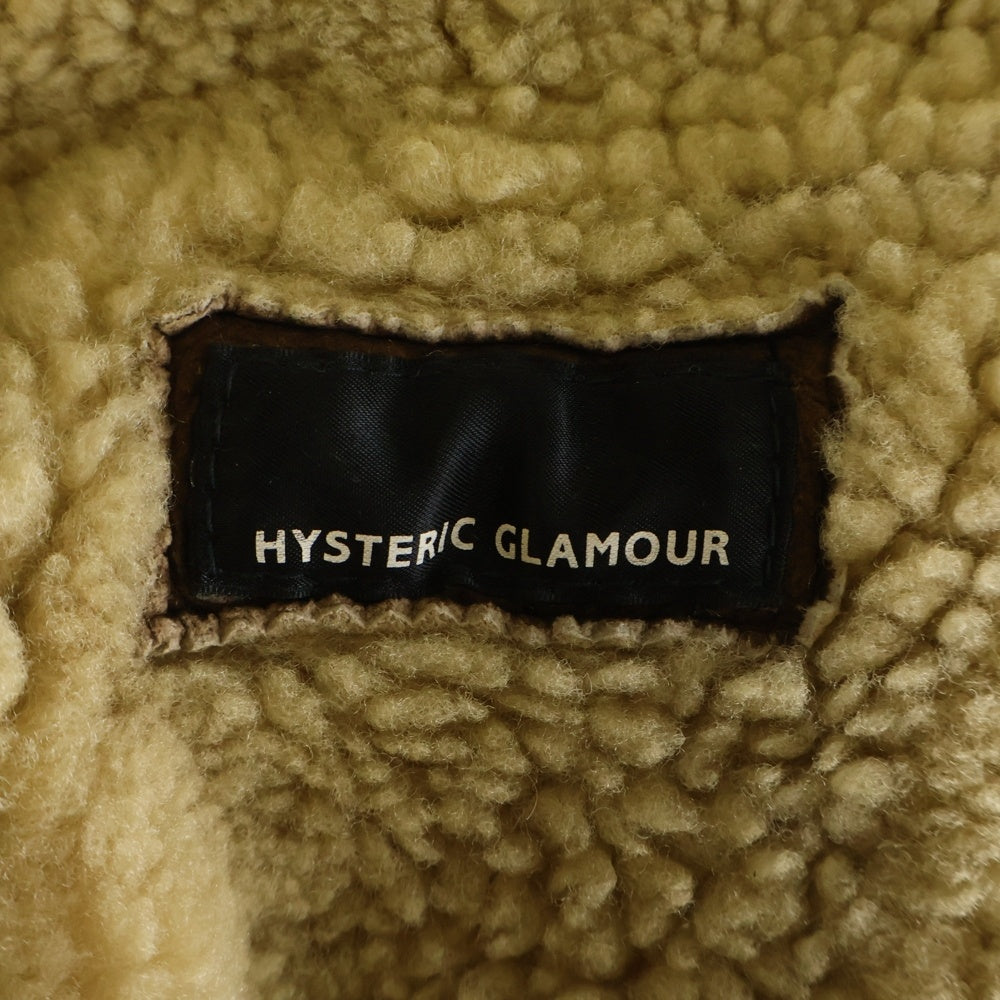 HYSTERIC GLAMOUR(ヒステリックグラマー) パッチワークデザイン ムートンジャケット ベージュ