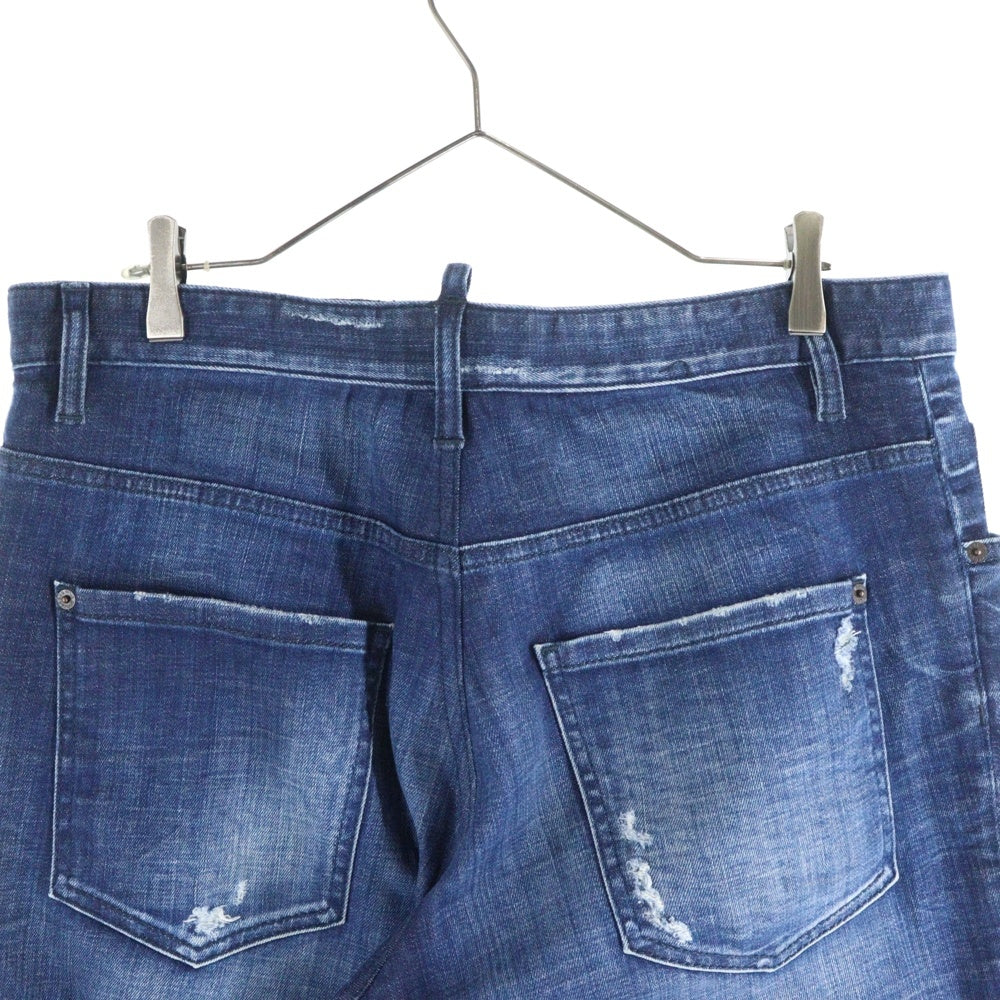 DSQUARED2(ディースクエアード) D2レザーパッチ スキニージーンズ デニムパンツ インディゴ S74LB1721 D30010
