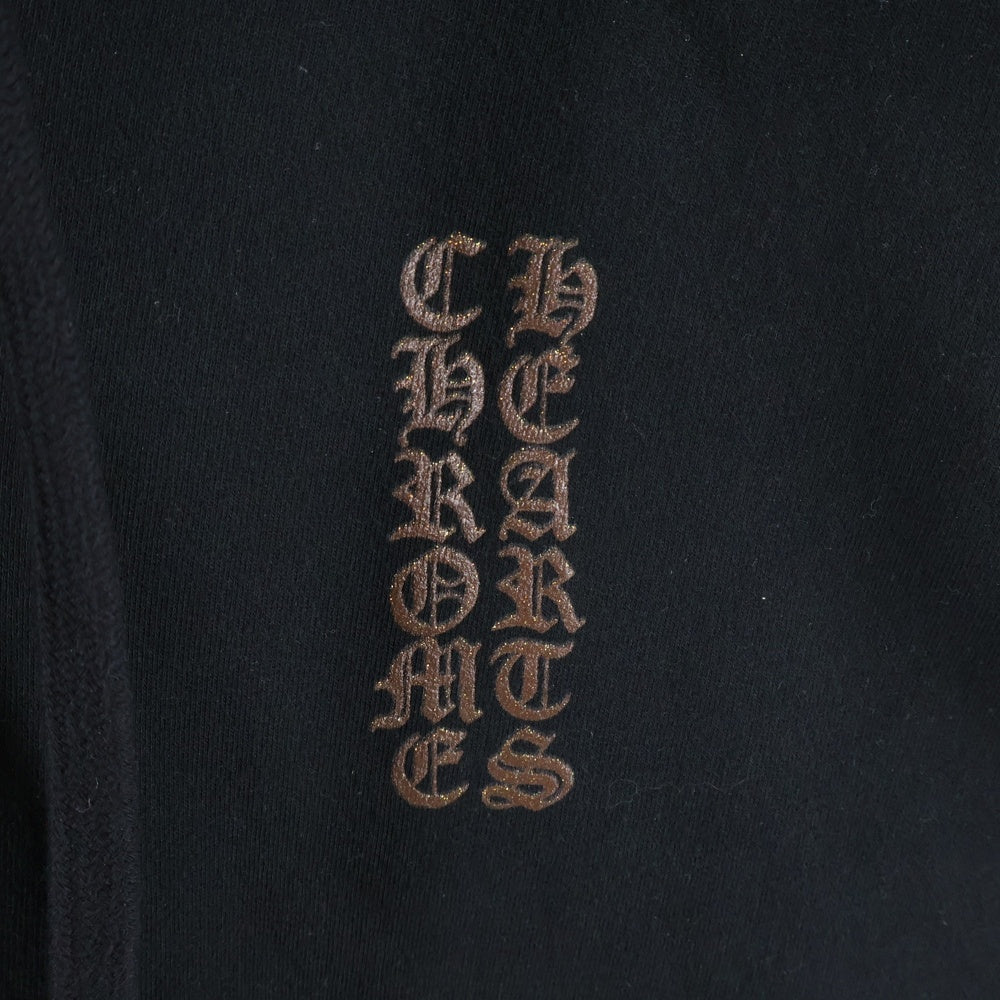 CHROME HEARTS(クロムハーツ) SWTSHRT HD ZIP オンライン限定グリッタープリントジップアップパーカー ブラック/ブラウン