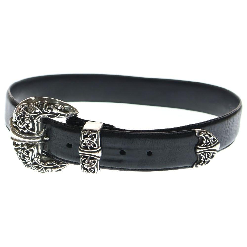 CHROME HEARTS(クロムハーツ) Celtic Talon 3PC Leather Belt ケルティックタロン レザーベルト ブラック/シルバー
