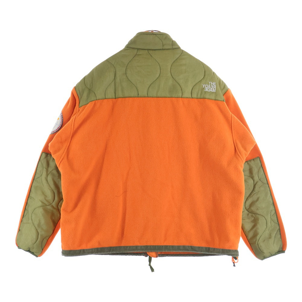 READY MADE(レディメイド) 20AW ジップアップ フリースジャケット ライナー切替 ブルゾン カーキ/オレンジ RE-P0-0R-00-00-110