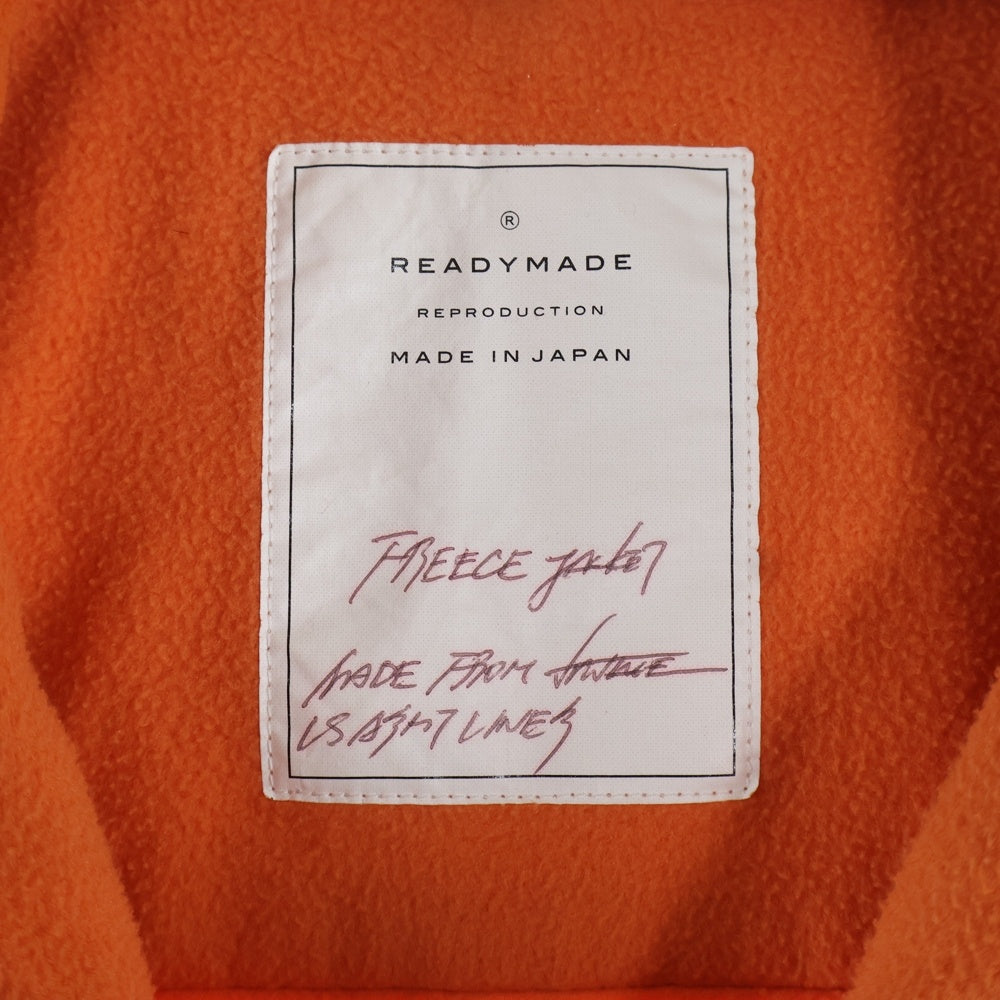 READY MADE(レディメイド) 20AW ジップアップ フリースジャケット ライナー切替 ブルゾン カーキ/オレンジ RE-P0-0R-00-00-110
