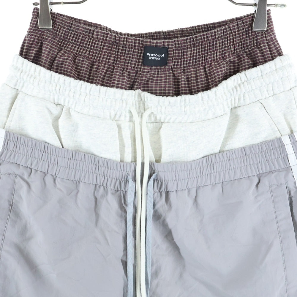 NO BRAND(ノーブランド) Protocol Index LAYERED TRACK PANTS プロトコル インデックス レイヤードトラックパンツ グレー PI25AWMB02-GRY