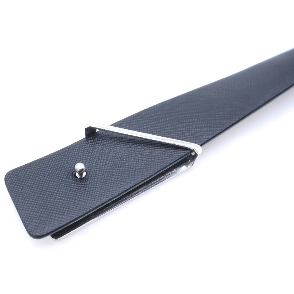 PRADA(プラダ) トライアングルロゴプレート バックル付きベルト ブラック レディース