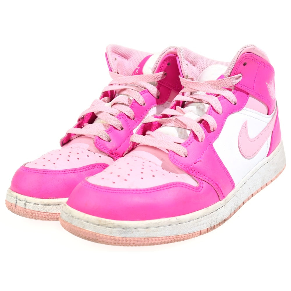 NIKE(ナイキ) GS AIR JORDAN 1 MID FD8780-116 エアジョーダン1 ミッドカットスニーカー ホワイト/ピンク US7Y/25.0cm レディース