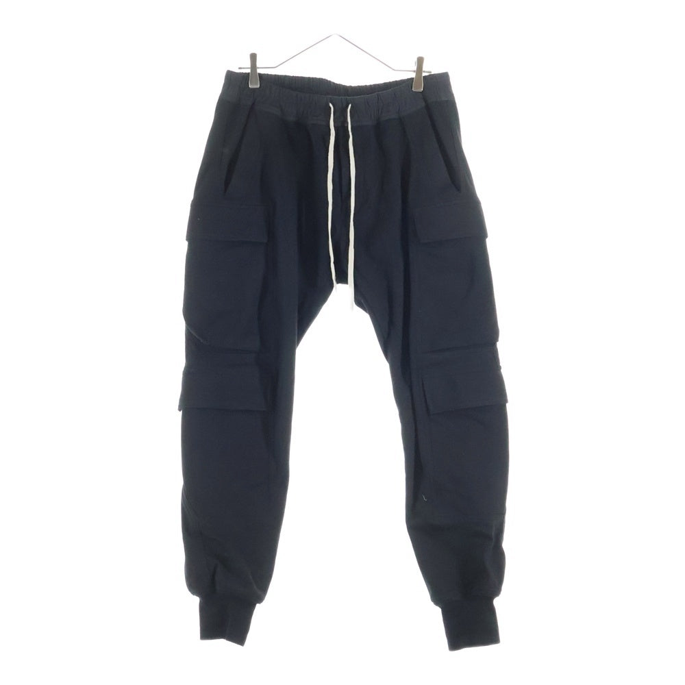 Rick Owens(リックオウエンス) MASTODON MEGACARGO マストドン メガカーゴ ドローストリング スウェットジョガーパンツ ブラック RU01D3337-BA
