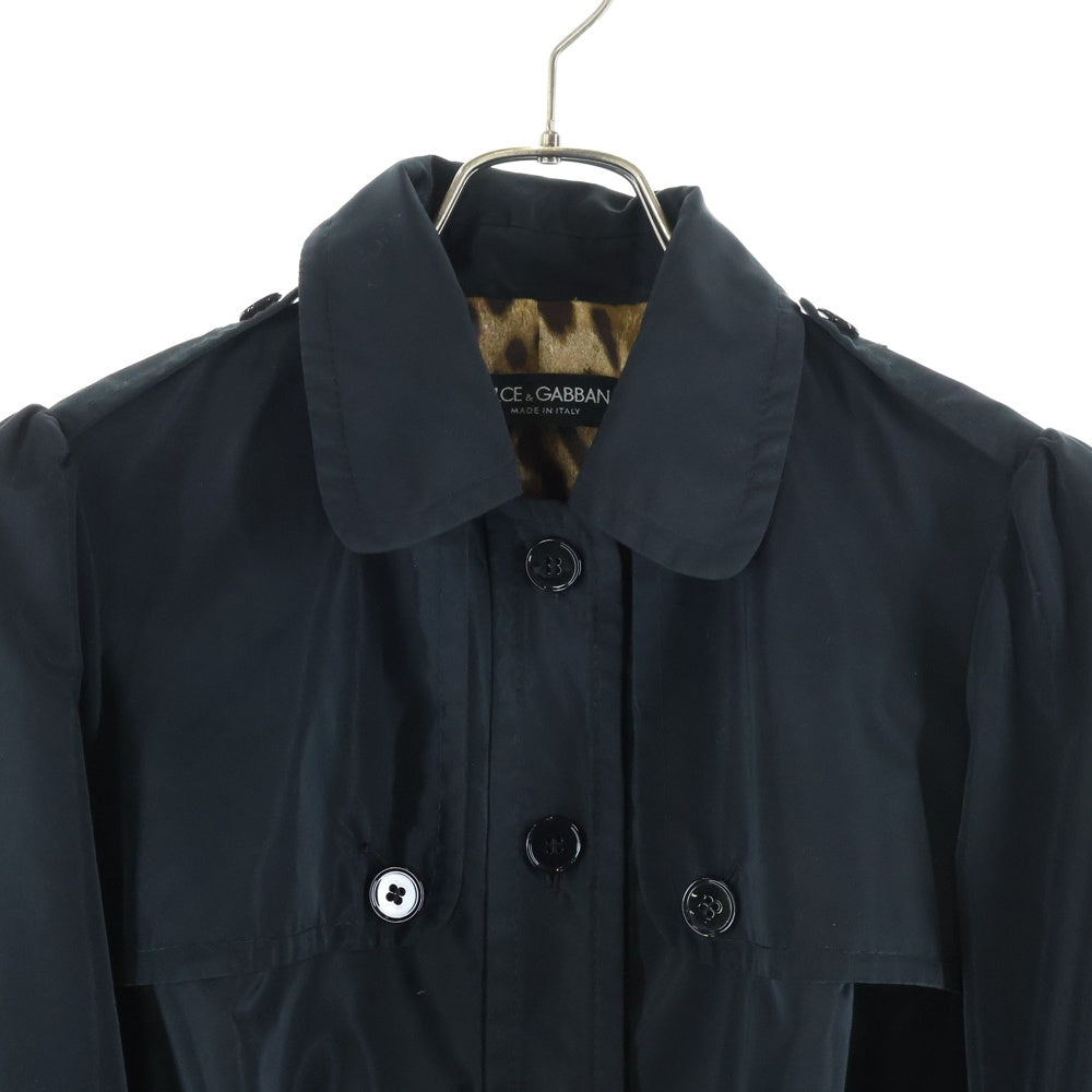 DOLCE & GABBANA(ドルチェアンドガッバーナ) 裏地レオパード コート ブラック F0A36T/FUMC4