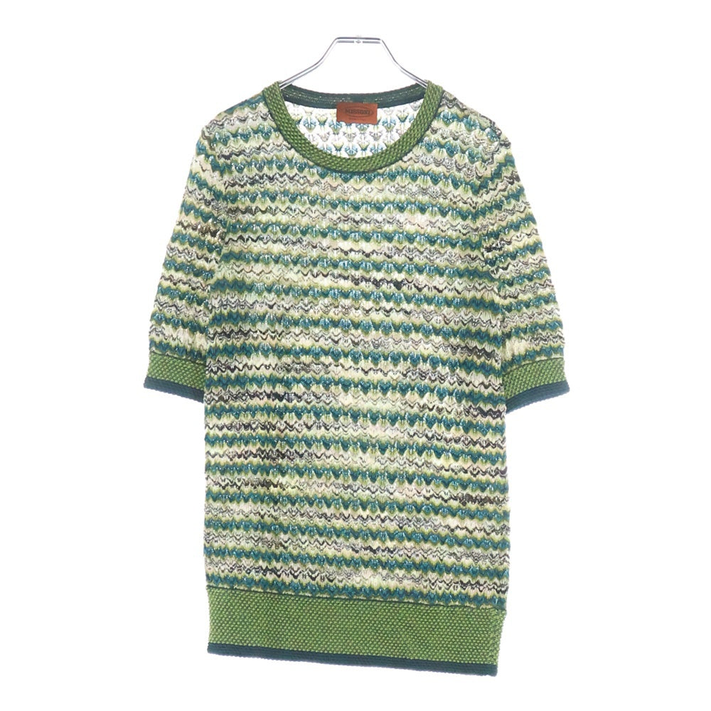 MISSONI(ミッソーニ) ニット 総柄七分丈カットソー グリーン レディース