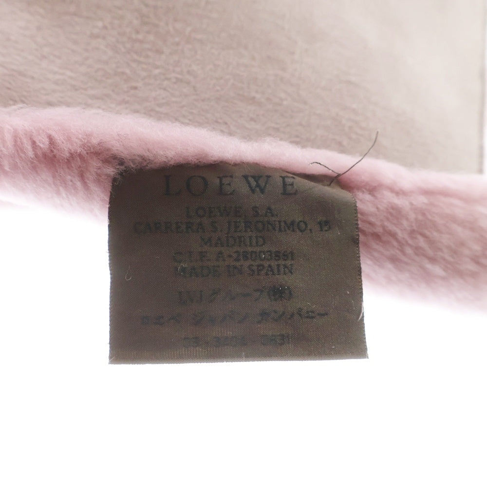 LOEWE(ロエベ) フリース ロゴデザイン マフラー ピンク レディース
