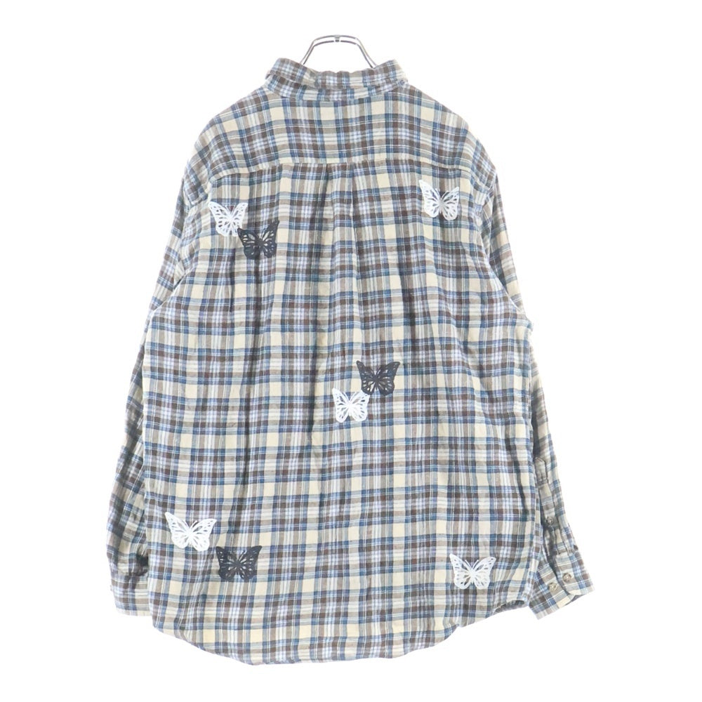About Dreams(アバウトドリームズ) FLANNEL SHIRT バタフライプリント フランネルシャツ ブラウン