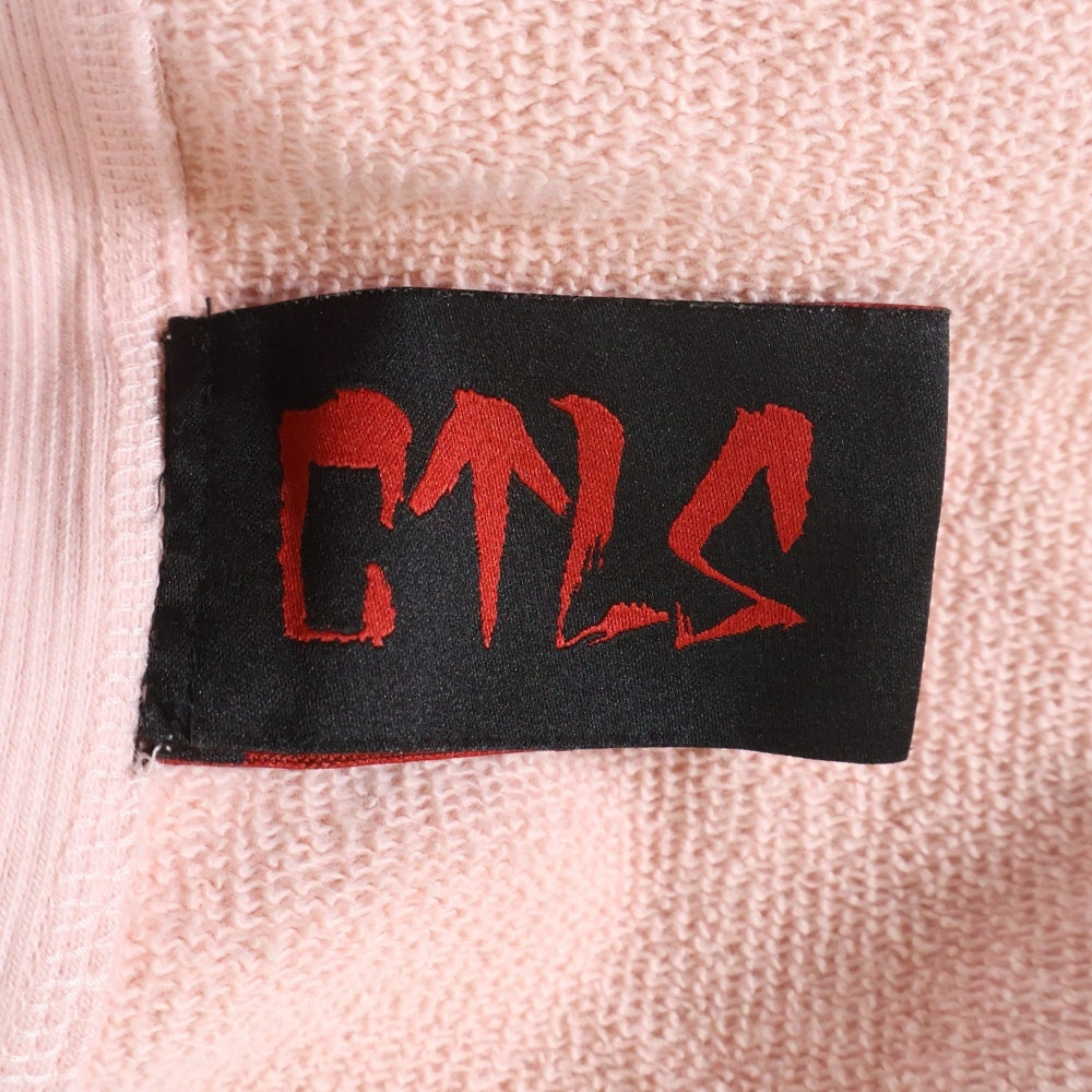 cvtvlist(カタリスト) フロントロゴプリント 裾ジップ クルーネックスウェットトレーナー ピンク 2401010301