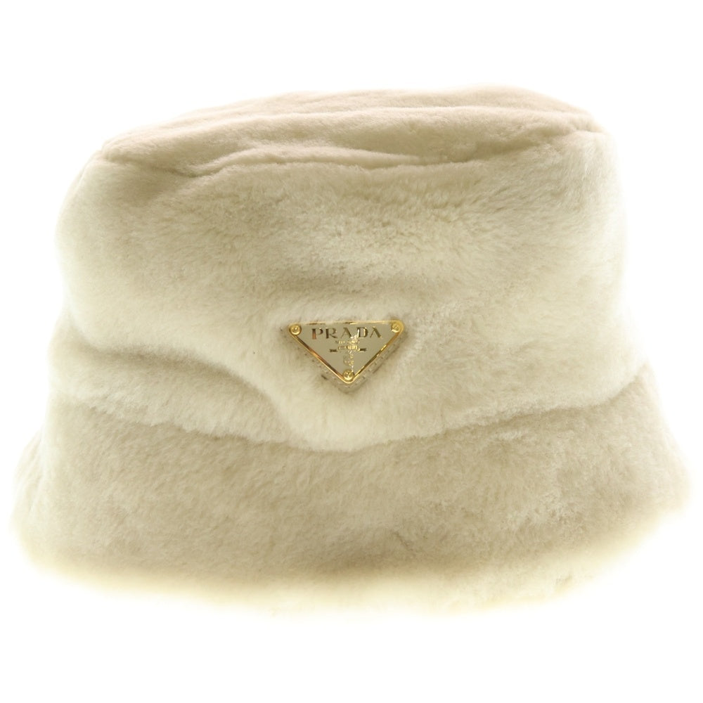 PRADA(プラダ) シアリング バケットハット 1HC137 2EC9 ベージュ レディース