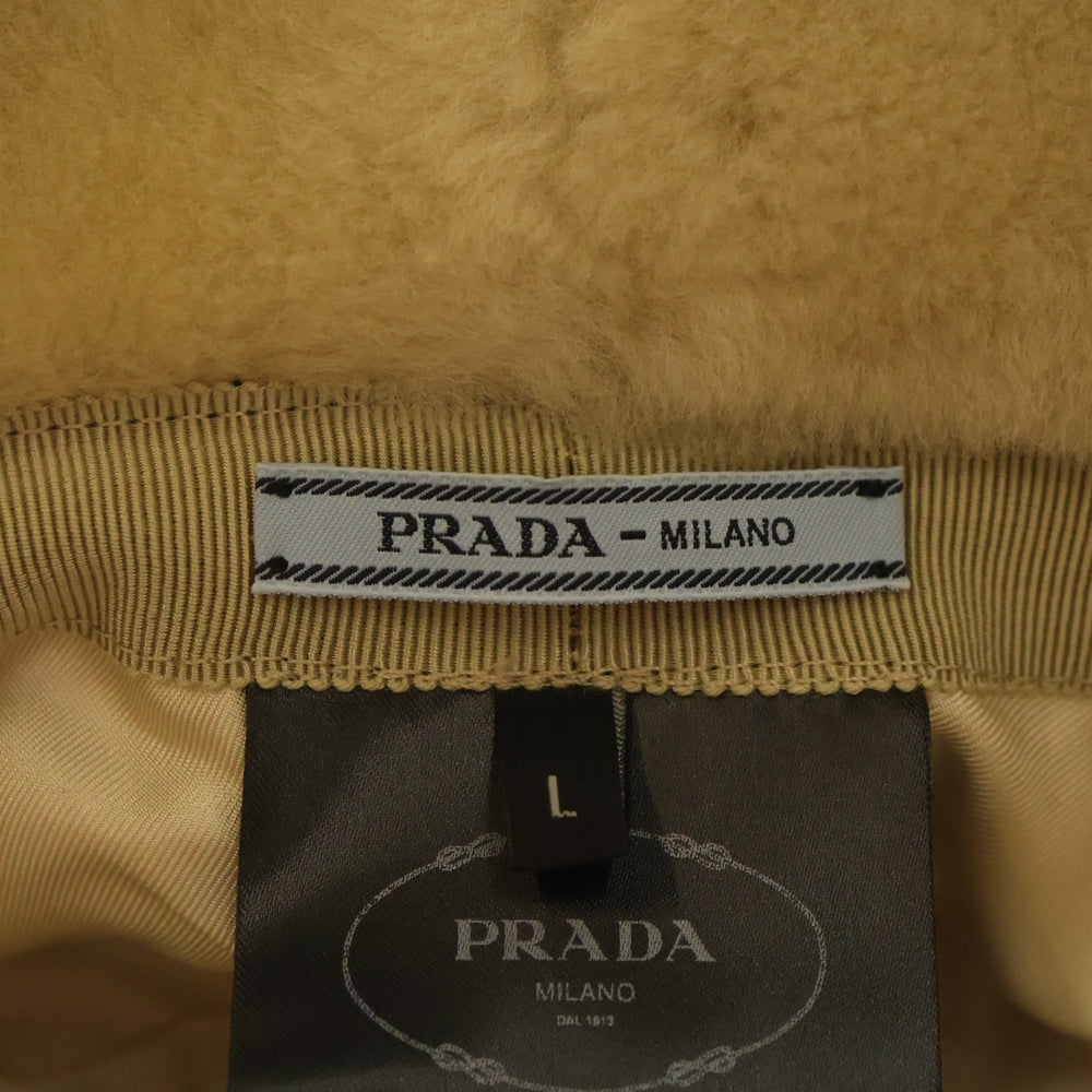PRADA(プラダ) シアリング バケットハット 1HC137 2EC9 ベージュ レディース