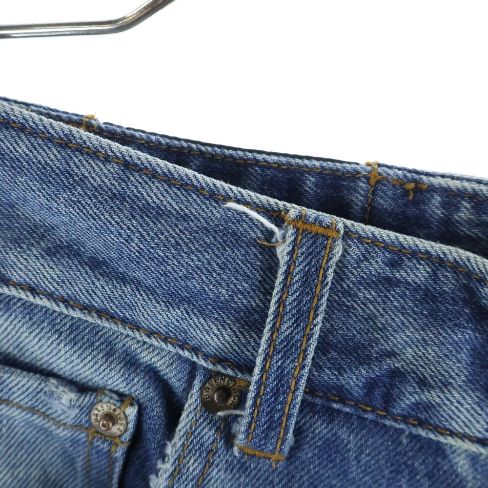 BALENCIAGA(バレンシアガ) 21AW カモフラレイヤードクラッシュデニムパンツ インディゴ 662763 TDW14