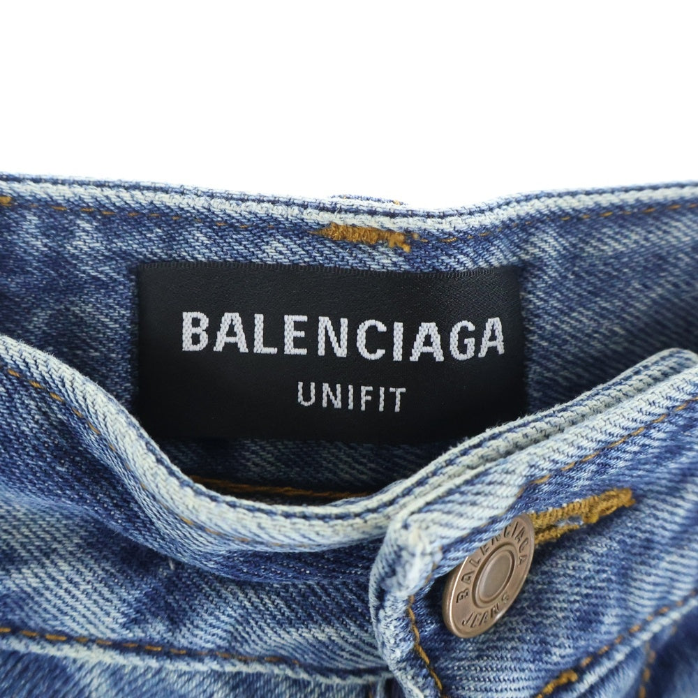 BALENCIAGA(バレンシアガ) 21AW カモフラレイヤードクラッシュデニムパンツ インディゴ 662763 TDW14