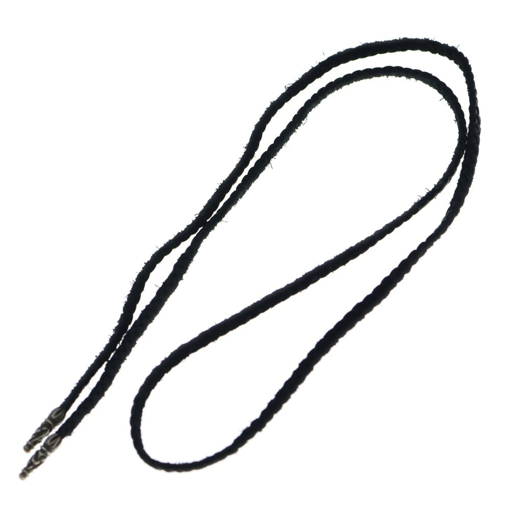 CHROME HEARTS(クロムハーツ) LEATHER BRAID SCROLL ネックレス レザーブレイドネックレス ブラック/シルバー BCA377