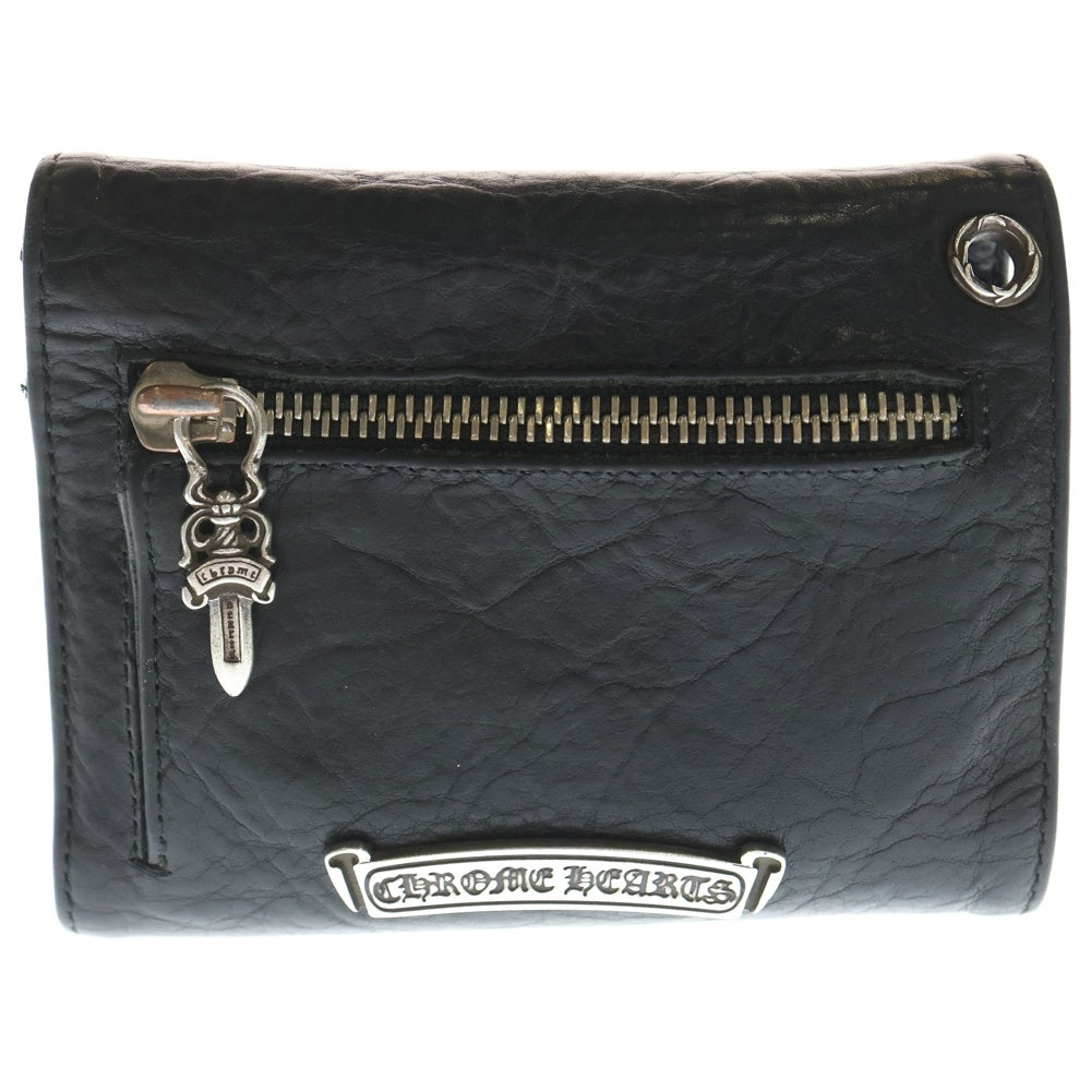 CHROME HEARTS(クロムハーツ) WAVE MINI ウェーブミニ レザーウォレット 財布 ブラックBCA373