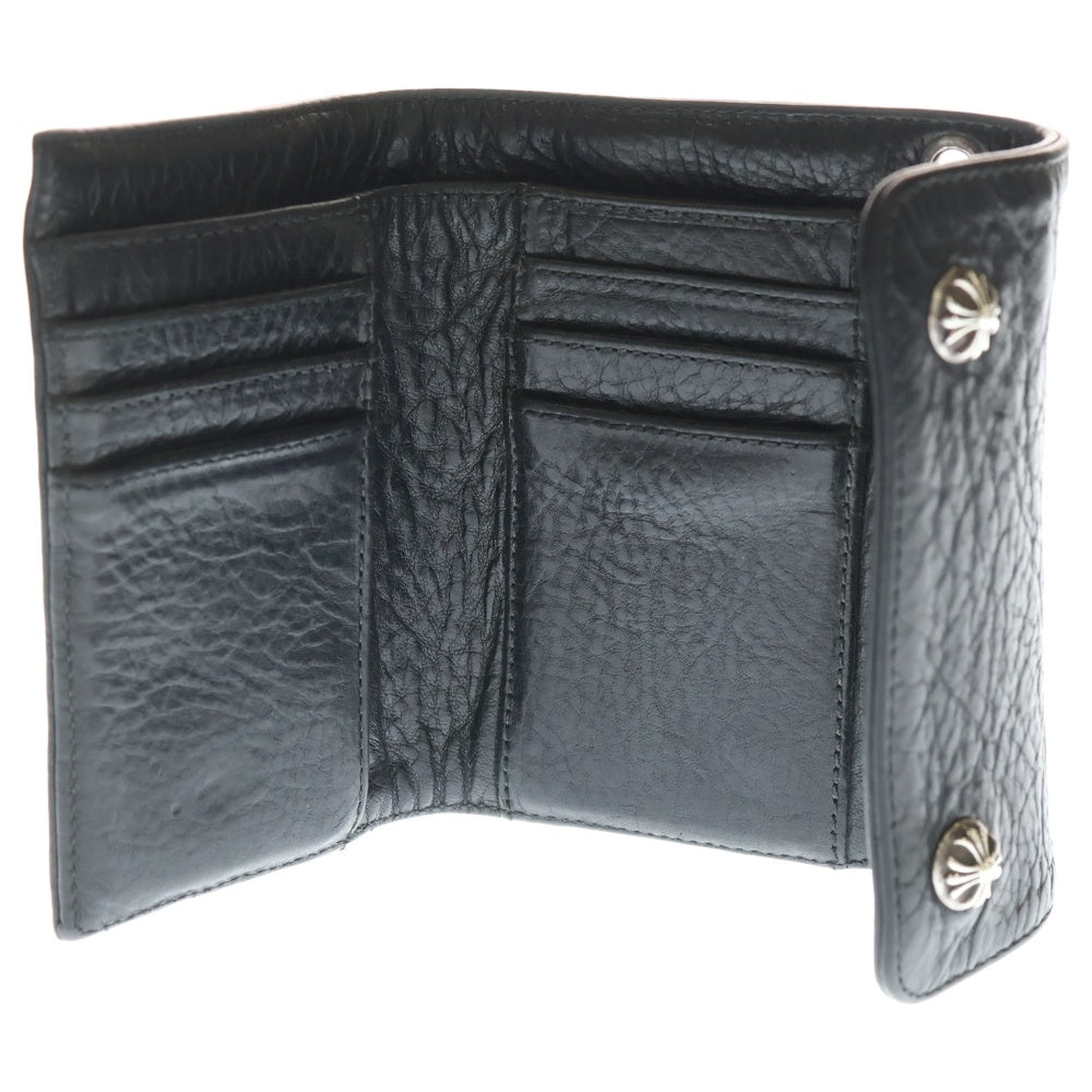 CHROME HEARTS(クロムハーツ) WAVE MINI ウェーブミニ レザーウォレット 財布 ブラックBCA373