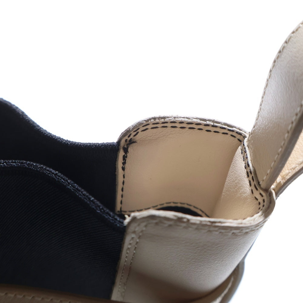 BALLY(バリー) サイドゴアブーツ ロゴゴールド金具 厚底ブーツ アイボリー レディース