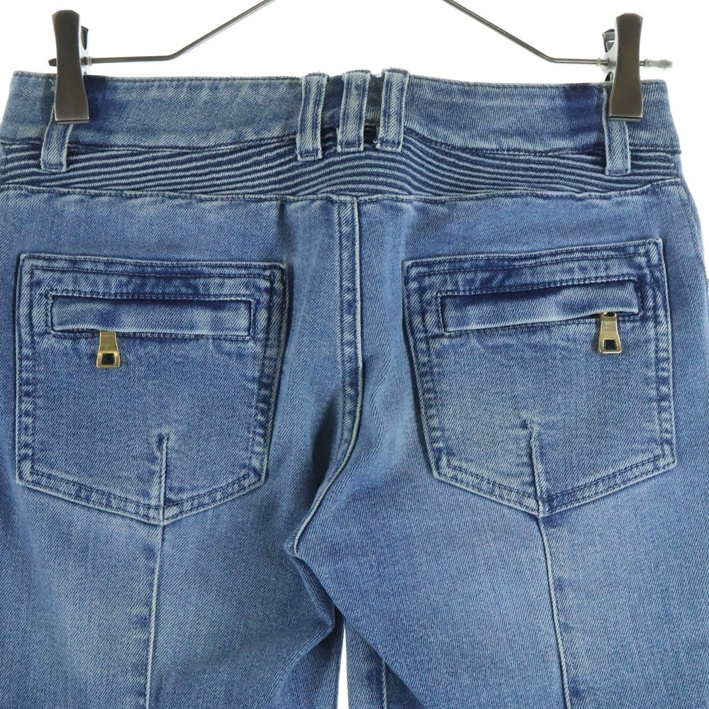 BALMAIN(バルマン) レディース スキニーバイカーデニムパンツ インディゴ 125453 136K