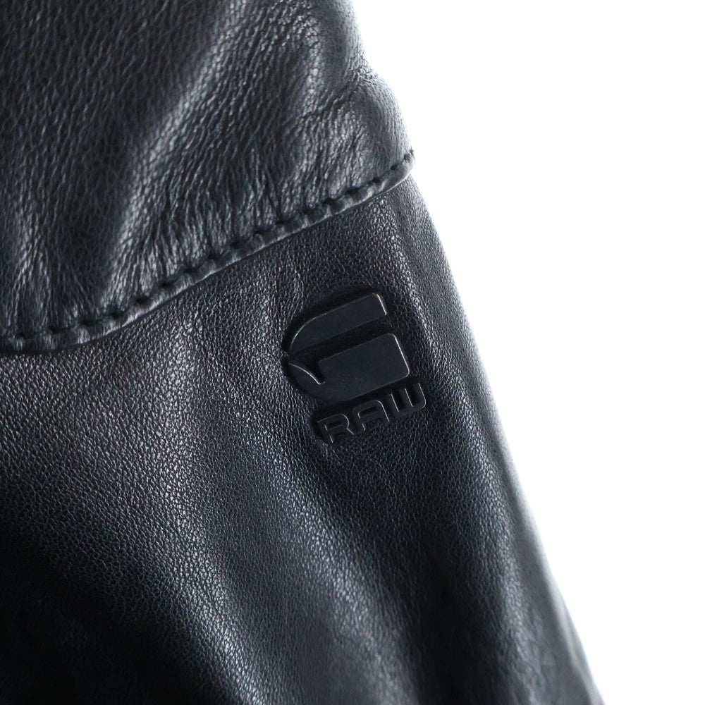 G-STAR RAW(ジースターロウ) ジップアップレザージャケット ブラック