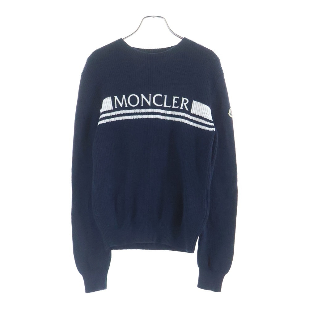 MONCLER(モンクレール) フロントロゴ刺繍 ニットセーター ブラック 
