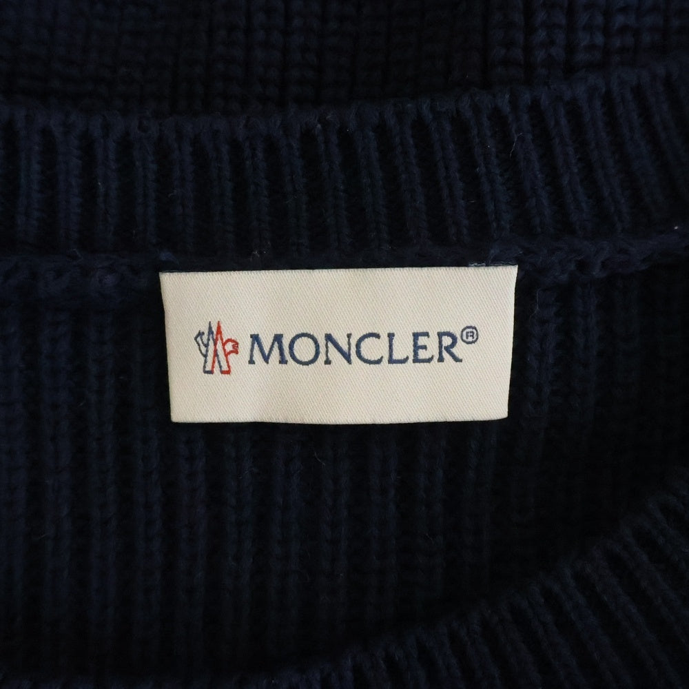 MONCLER(モンクレール) フロントロゴ刺繍 ニットセーター ブラック J19549C00002M1367 レディース