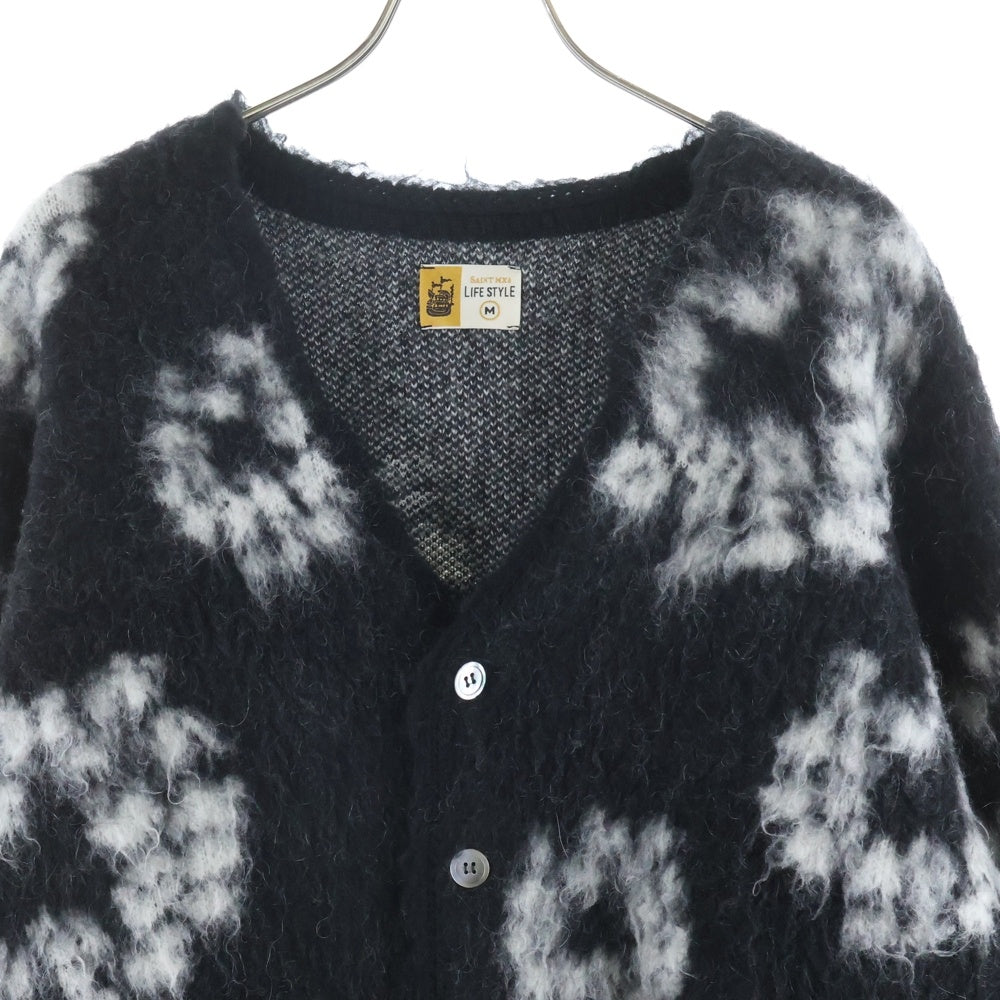 SAINT MICHAEL(セントマイケル) ×24AW DENIM TEARS デニムティアーズ モヘア カーディガン ブラック SM-YS1-0000-C50