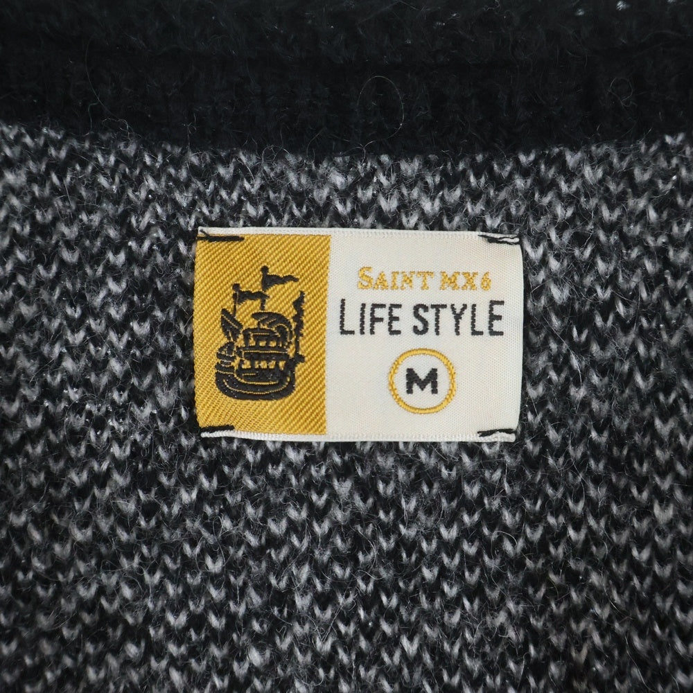 SAINT MICHAEL(セントマイケル) ×24AW DENIM TEARS デニムティアーズ モヘア カーディガン ブラック SM-YS1-0000-C50