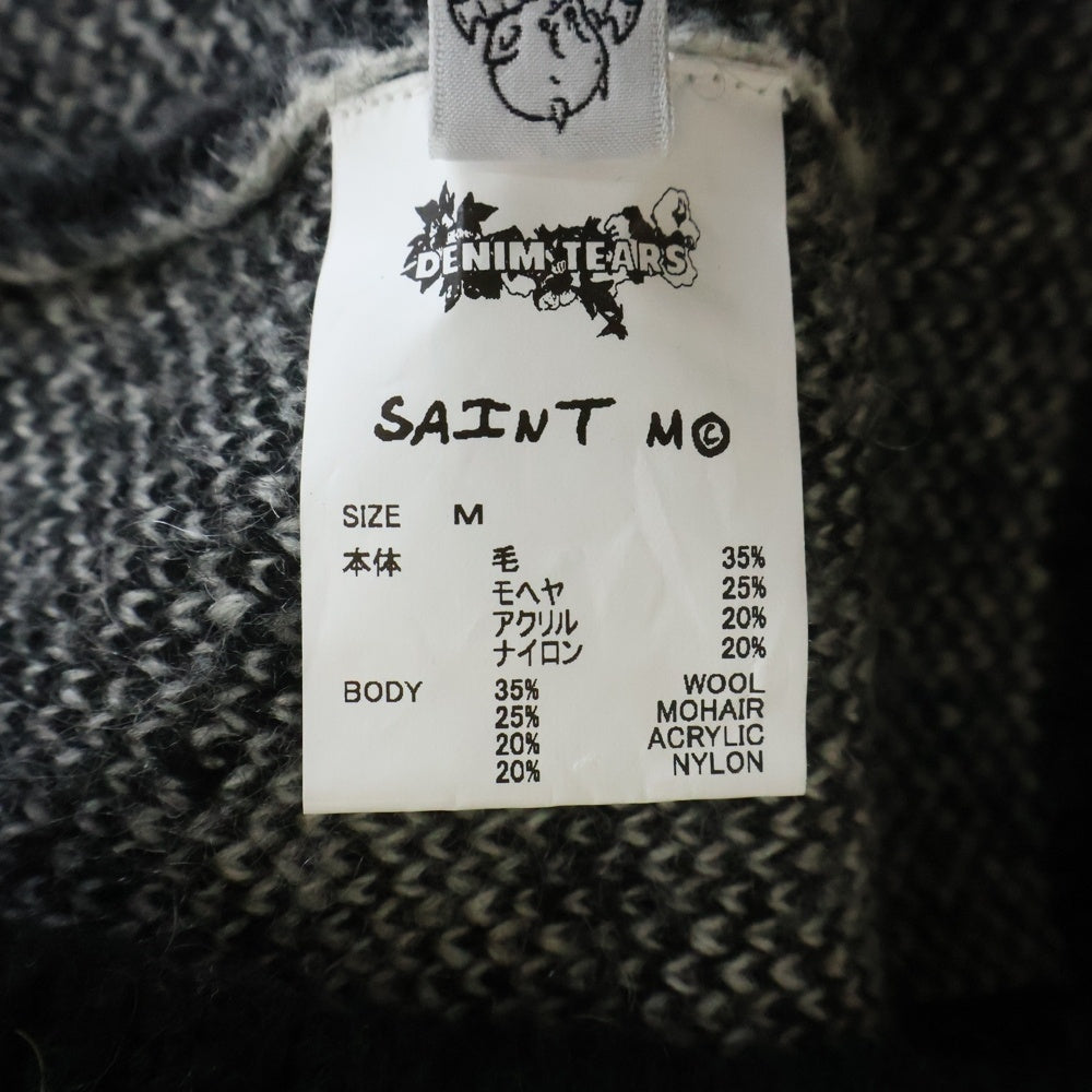 SAINT MICHAEL(セントマイケル) ×24AW DENIM TEARS デニムティアーズ モヘア カーディガン ブラック SM-YS1-0000-C50