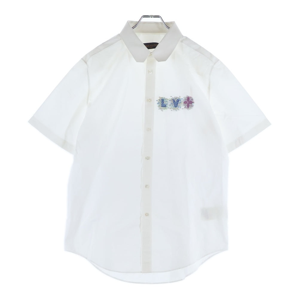 LOUIS VUITTON(ルイヴィトン) ロゴ刺繍 半袖シャツ ホワイト RM212Q DO8 HLS52W