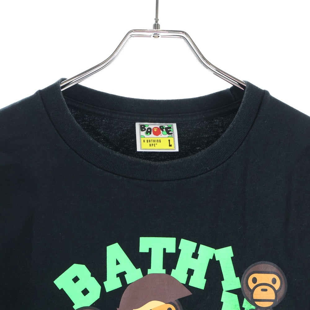 A BATHING APE(アベイシングエイプ) フロントプリント半袖カットソー 半袖Tシャツ 002TEF801009X ブラック