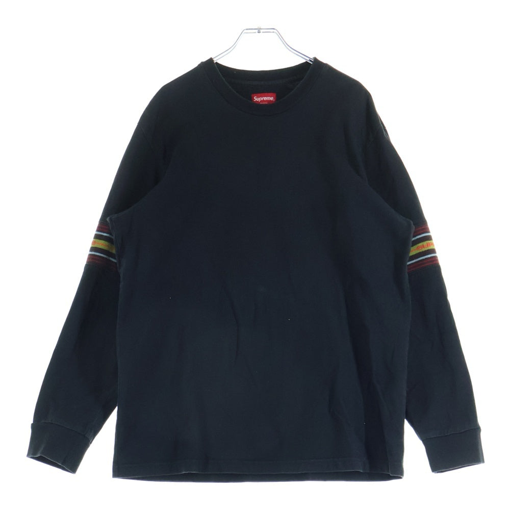 SUPREME(シュプリーム) 18SS Knit Panel Stripe L/S ニットパネル ストライプ長袖カットソー ブラック